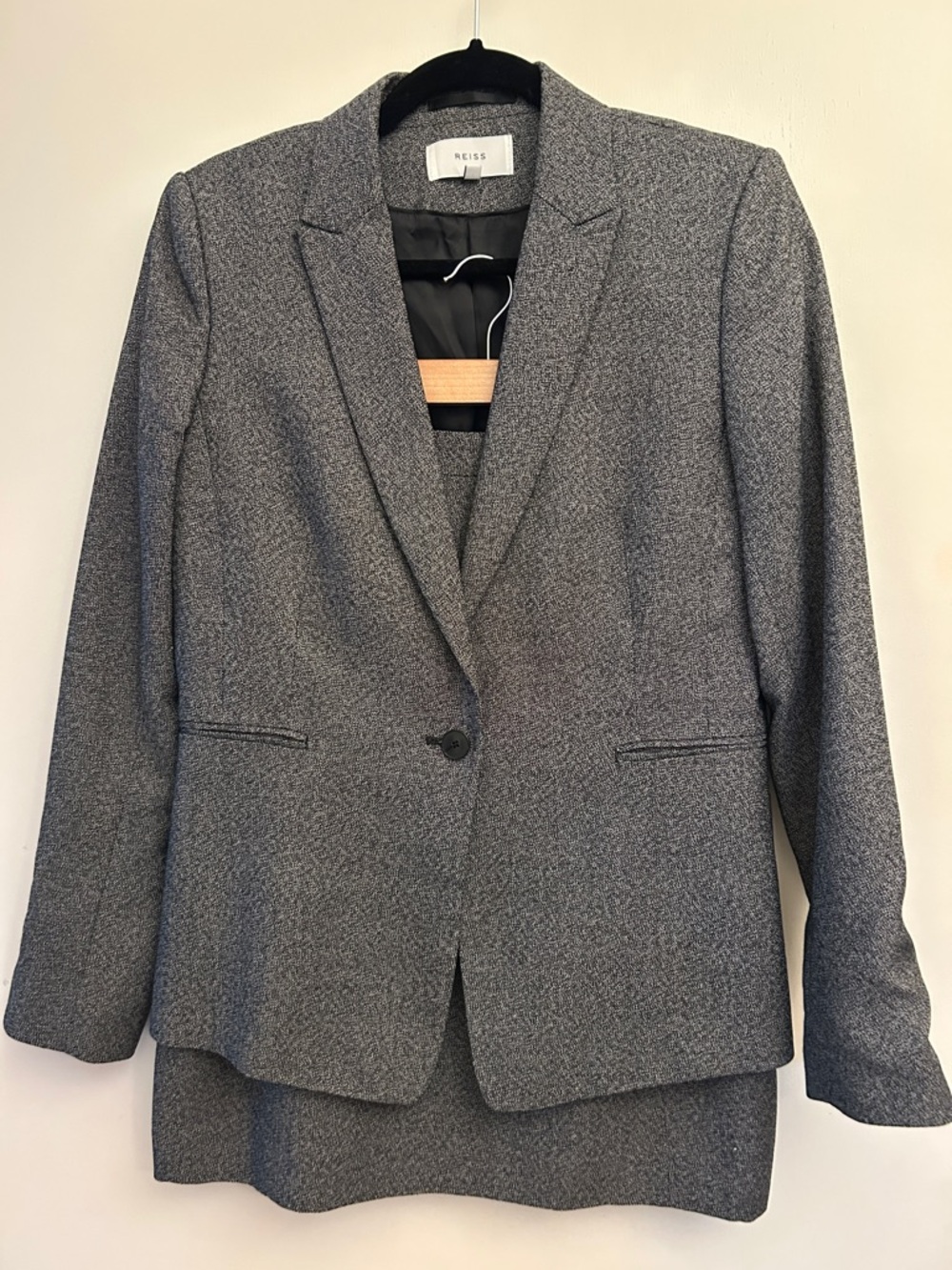 Reiss Gray Tailored Skirt and Blazer Set